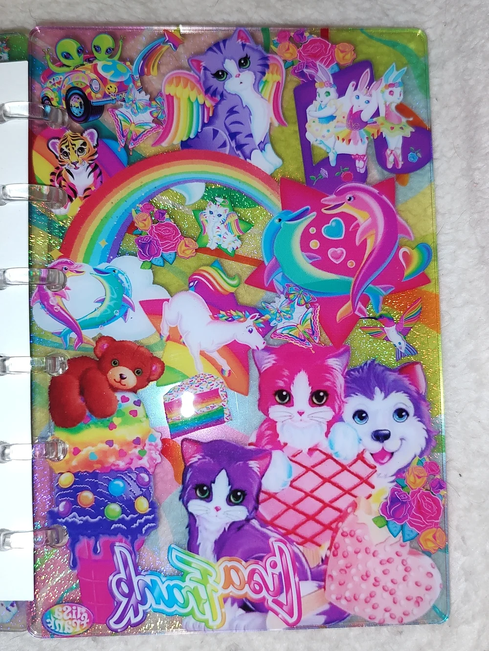 Lisa Frank Rainbow Sticker Journal - Colorful Multicolor Home Office Accessory